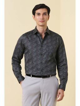Allen Solly - Men Grey Regular Fit Print Full Sleeves Formal Shirt