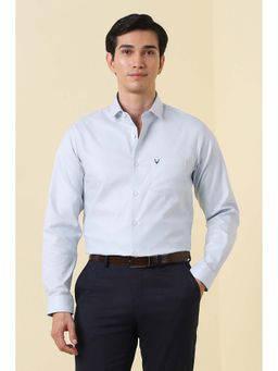 Allen Solly - Men Blue Textured Full Sleeves Formal Shirt