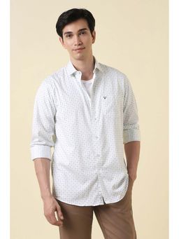 Allen Solly - Men White Regular Fit Print Full Sleeves Casual Shirt