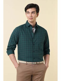 Allen Solly - Men Green Regular Fit Check Full Sleeves Casual Shirt