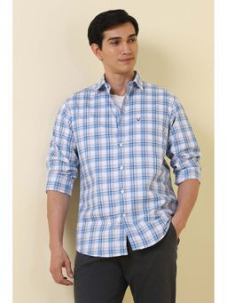 Allen Solly - Men Blue Regular Fit Check Full Sleeves Casual Shirt