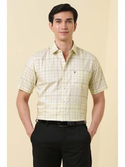 Allen Solly - Men Beige Check Half Sleeves Formal Shirt
