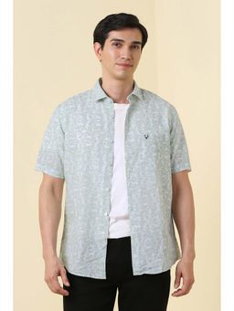 Allen Solly - Men Green Regular Fit Print Half Sleeves Casual Shirt