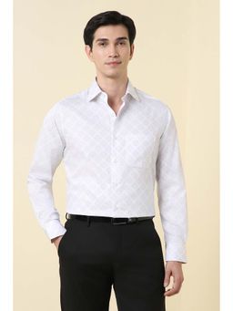 Allen Solly - Men White Print Full Sleeves Formal Shirt