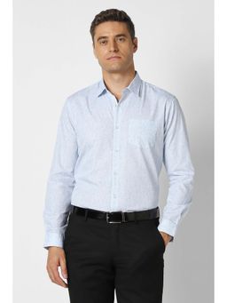 Peter England - Men Blue Regular Fit Full Sleeves Formal Shirt