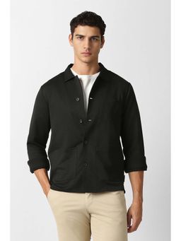 Van Heusen - Men Black Textured Full Sleeves Casual Shirt