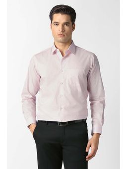Van Heusen - Men Pink Check Full Sleeves Formal Shirt