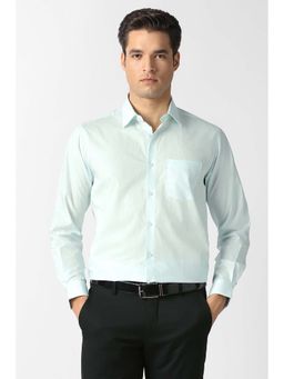 Van Heusen - Men Green Check Full Sleeves Formal Shirt