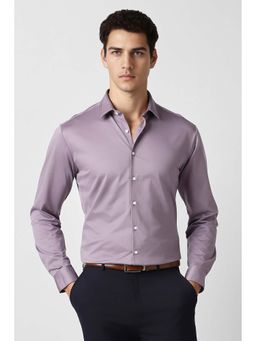 Van Heusen - Men Purple Solid Full Sleeves Formal Shirt