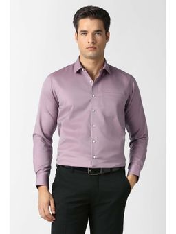Van Heusen - Men Purple Solid Full Sleeves Formal Shirt