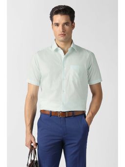 Van Heusen - Men Green Check Half Sleeves Formal Shirt