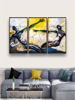 The Art House - Abstract Painting Multicolor (Set of 3) (20X30 Inches)