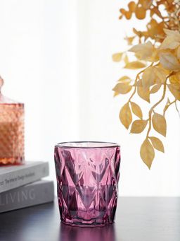 Pure Home + Living - Set Of 6 Iris Purple Prism Textured Tumbler