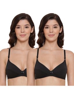 Lyra - Women's Non-padded Plunge Bra Pack Of 2 - Black