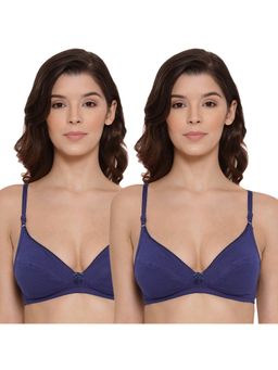 Lyra - Women's Non-padded Plunge Bra Royal Pack Of 2 - Blue