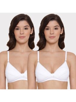 Lyra - Women's Non-padded Plunge Bra Pack Of 2 - White