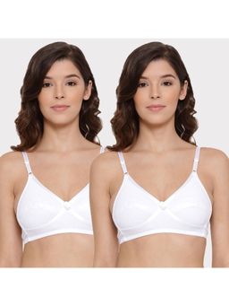 Lyra - Women's Cross Over Comfort Bra 502 Pack Of 2 - White