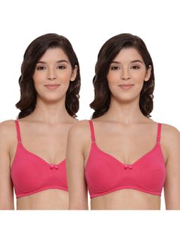 Lyra - Women's Non-padded T-shirt Bra Fuchsia Pack Of 2 - Pink
