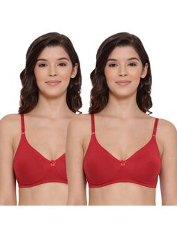 Lyra - Women's Non-padded T-shirt Bra Love Pack Of 2 - Red
