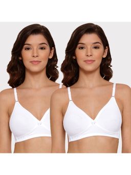 Lyra - Women's Cross Over Moulded Bra 512 Pack Of 2 - White