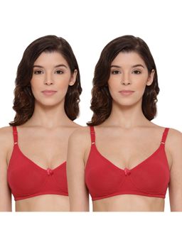 Lyra - Women's Non-padded T-shirt Bra 513 Love Pack Of 2 - Red