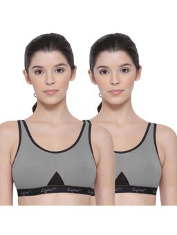 Lyra - Women's Non-padded Sports Bra Pack Of 2 - Grey