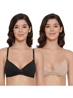 Lyra - Women's Non-padded Plunge Bra Pack Of 2 - Multi-Color