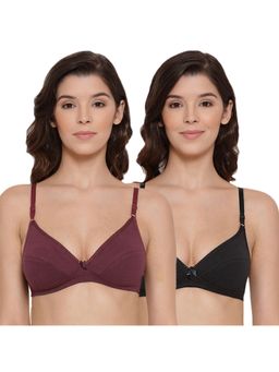 Lyra - Women's Non-padded Plunge Bra Pack Of 2 - Multi-Color