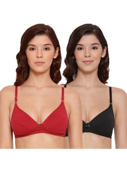 Lyra - Women's Non-padded Plunge Bra Pack Of 2 - Multi-Color