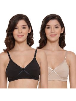 Lyra - Women's Cross Over Comfort Bra 502 Pack Of 2 - Multi-Color
