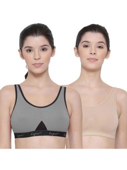 Lyra - Women's Non-padded Sports Bra Pack Of 2 - Multi-Color