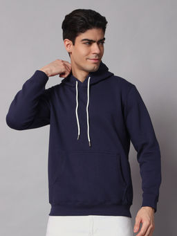 Obaan - Mens Blue Solid Hoodie