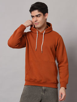Obaan - Mens Rust Solid Hoodie
