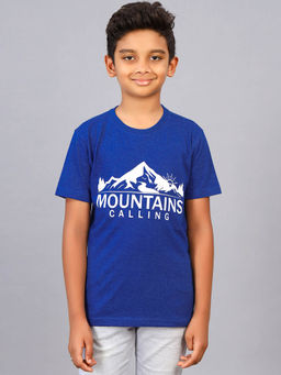 ZION - Blue Printed Slim Fit T-Shirt