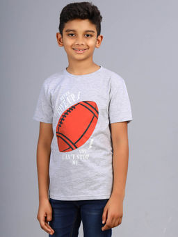 ZION - Grey Printed Slim Fit T-Shirt