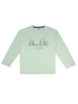 My Milestones - Drop Shoulder Tee with Newyork Foil Print - Green