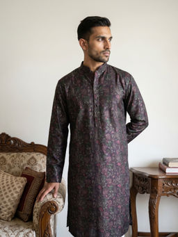 Jompers - Maroon Woven Cotton Regular Kurta