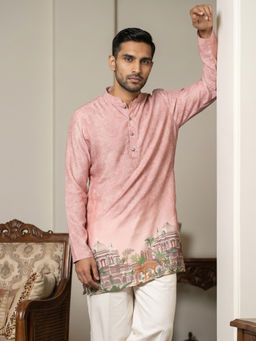 Jompers - Peach Paisley Cotton Regular Kurta