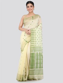PinkLoom - Women's Soft Cotton Blend Jamdani Saree Without Blouse Piece
