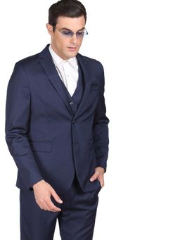 Arrow - Men Navy Tailored Regular Fit Reversible Waistcoat Formal Suit (Set of 3)