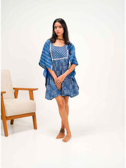 PRATHAA - Indigo Dabu Kaftan Dress/Top