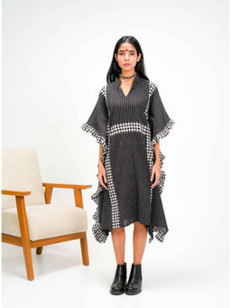 PRATHAA - Kotpad Black Kaftan Dress