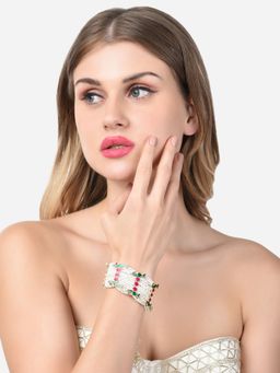Zaveri Pearls - Multicolor Meenakari Peacock Inspired Pearls Bracelet-ZPFK14745
