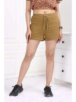 MLADA - Olive Relaxed Fit Cotton Casual Drawstring Shorts