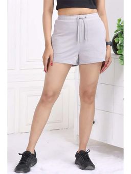 MLADA - Grey Relaxed Fit Cotton Casual Drawstring Shorts