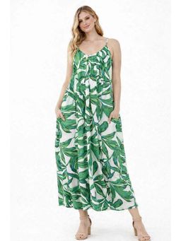 NOBARR - Women's Printed Green Maxi Dress