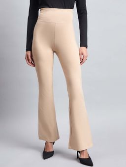 98 Degree North - Women Beige Flared Fit Trouser