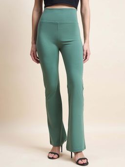 98 Degree North - Women Green Flared Fit Trouser