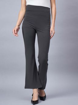 98 Degree North - Women Charcoal Flared Fit Trouser