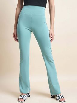 98 Degree North - Women Turquoise Flared Fit Trouser